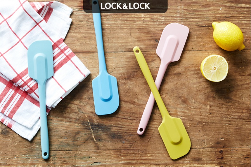 Muôi lật đồ ăn dụng cụ trộn bột làm bánh bằng thép không gỉ bọc Silicone Lock&Lock CKT223
