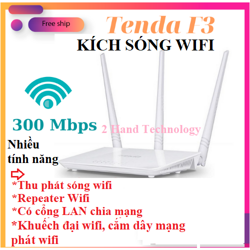 Bộ thu phát sóng wifi Tenda F3, bộ kích sóng wifi, router wifi, modem wifi, bộ khuếch đại sóng wifi - Hàng Thanh Lý 95%