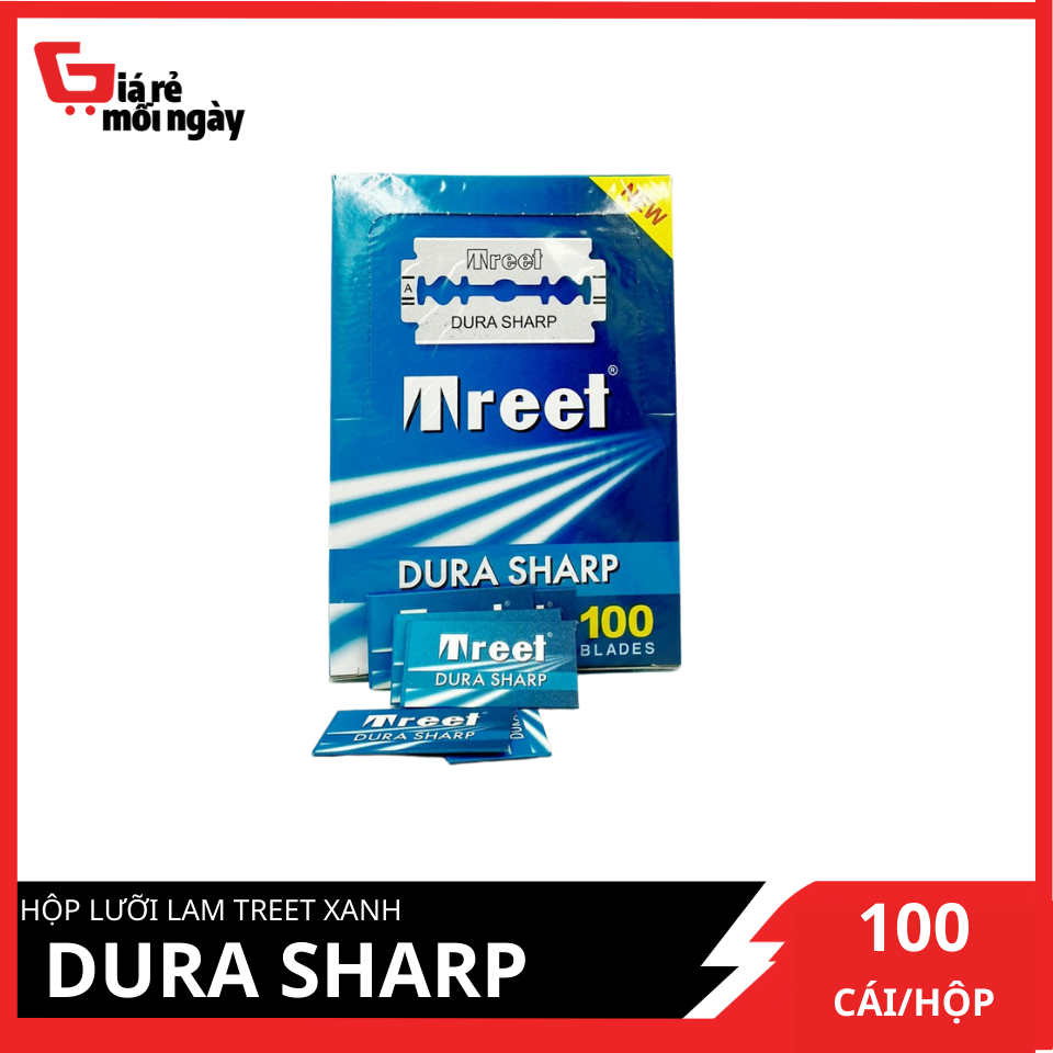 Hộp lưỡi lam Treet Xanh Dura Sharp (100 lưỡi/hộp)