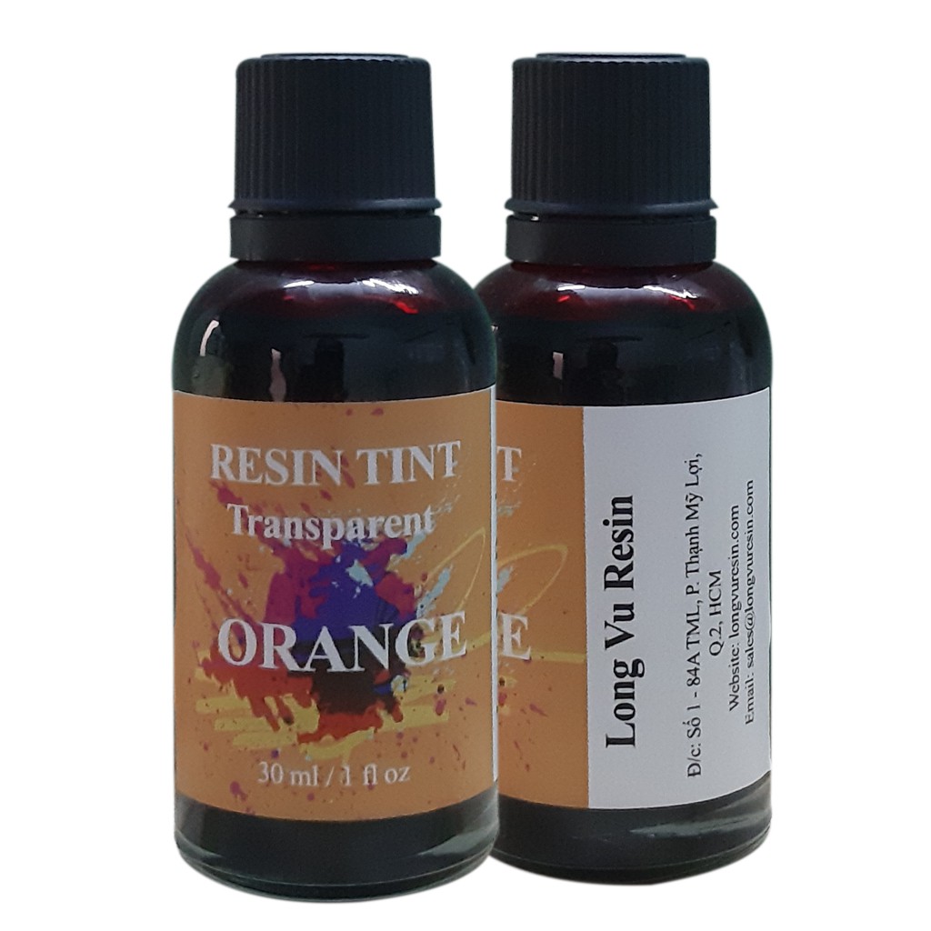 Màu pha epoxy resin tint trong suốt - lọ 50ml - cam - orange