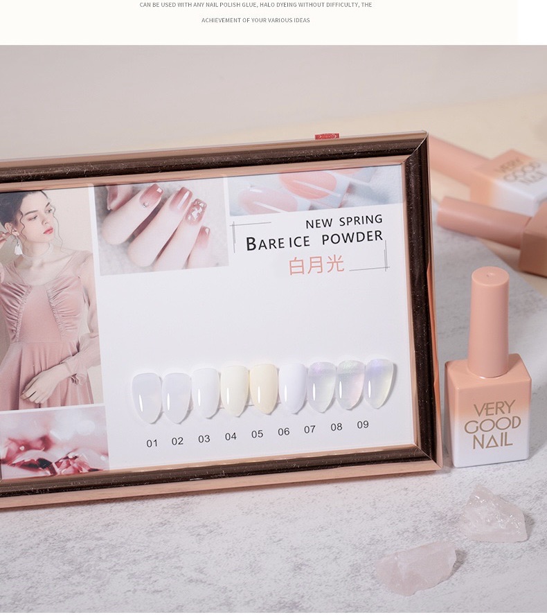 Set sơn thạch 9 màu Very Good Nail tone ánh trai chính hãng  (kèm bảng màu)