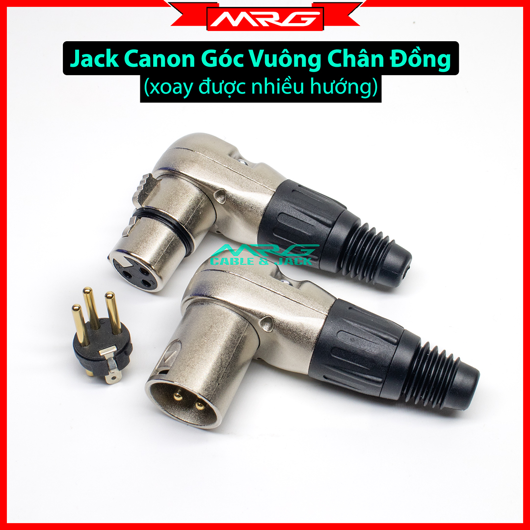 Jack Canon Góc Vuông Chữ L Loại Tốt Chân Đồng (XLR-Male & XLR-Female) J- | jack canon cong, jack canon L.