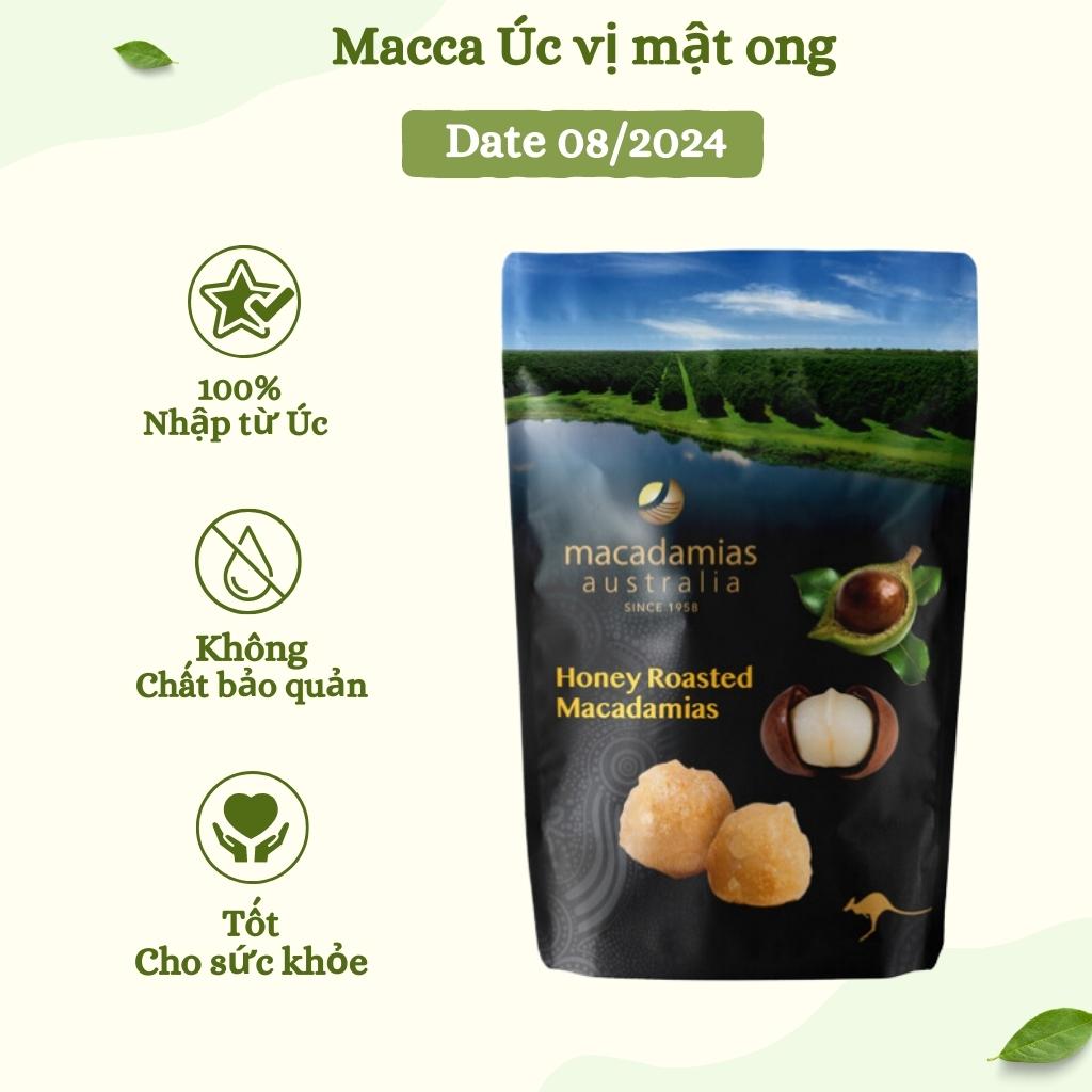 Hạt macca bóc vỏ vị mật ong, nhân hạt macca tẩm mật ong Happy Nuts nhập khẩu từ Úc 135g