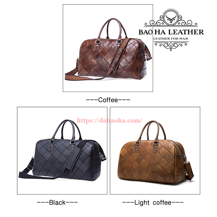 Túi trống da bò - BHM8885 Túi di lịch cao cấp, không bong nổ