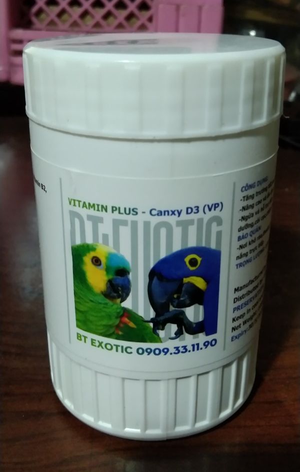 1 hũ vitamin plus canxy d3 cao cấp dành cho chim, vẹt, bò sát, rùa...