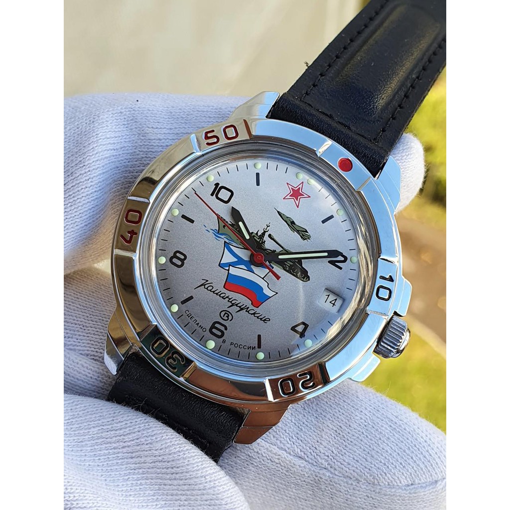 Đồng hồ nam Vostok máy cơ lên giây, size mặt 39, size dây 18. Đồng hồ Nga Vostok Komandirskie 431535