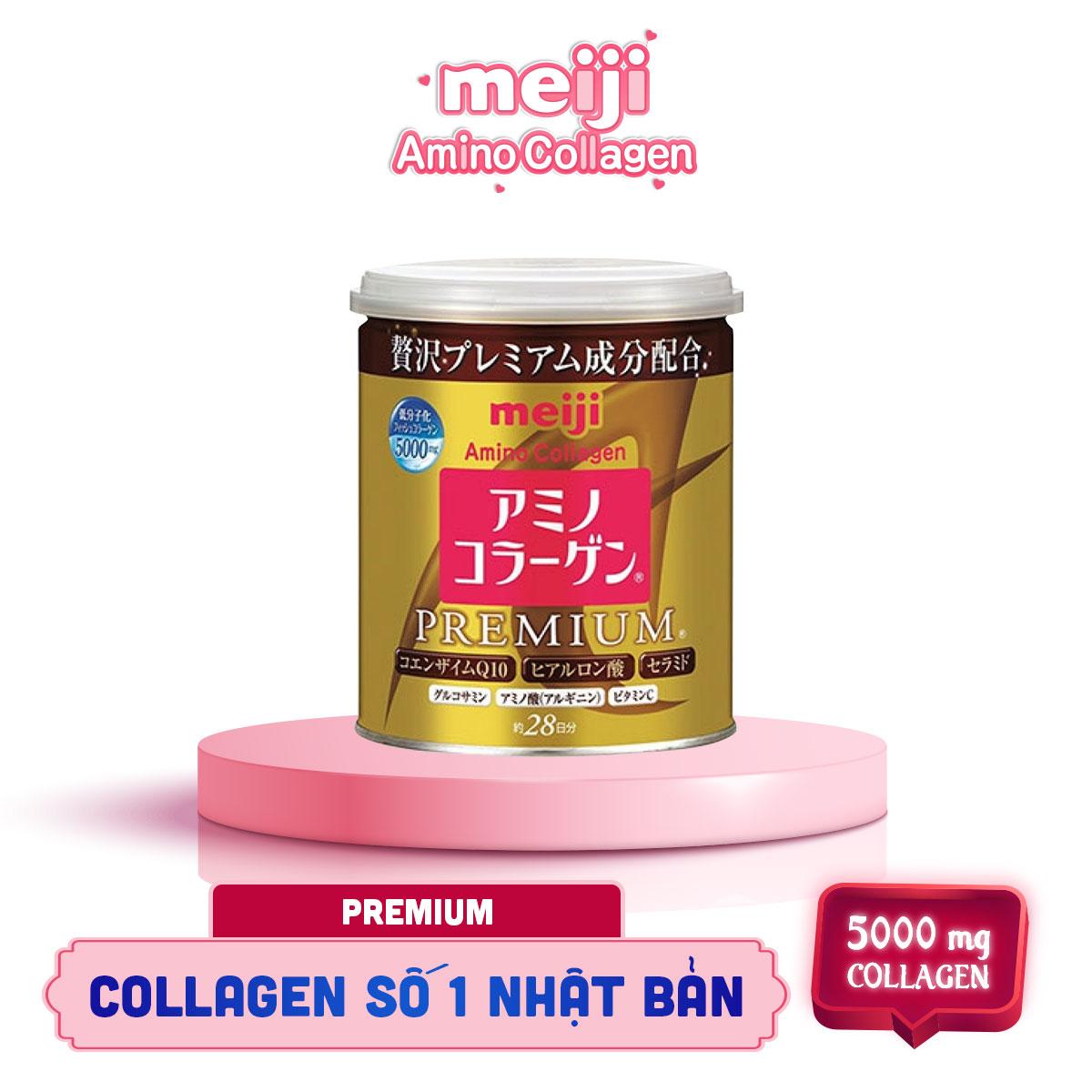 [HCM]Bột uống bổ sung Collagen (Cao cấp) - Meiji Amino Collagen Premium 200g - HSD : Tháng 06/2021