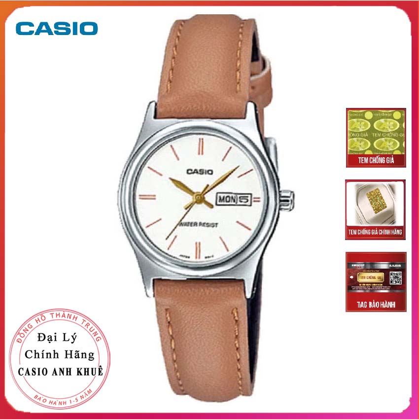 Toki - đồng hồ nữ casio ltp-v006l-7b2udf dây da chính hãng