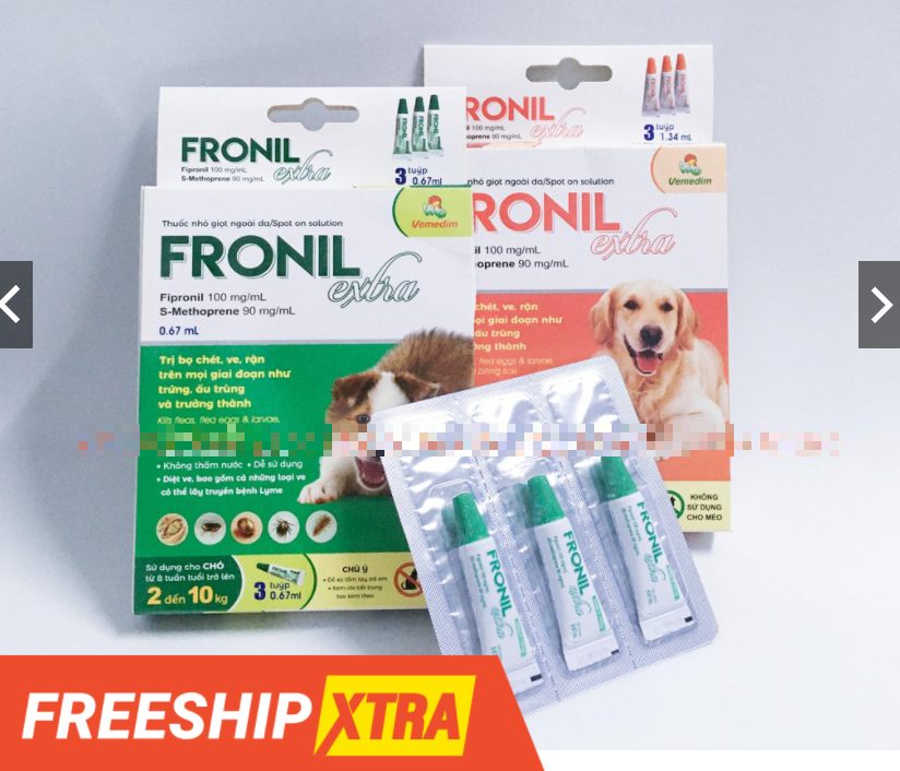 Nhỏ Gáy Fronil EXTRA ve Vemedim [ FREESHIP] diệt ve bọ chét cho chó Fronil Extra cao cấp chính hãng