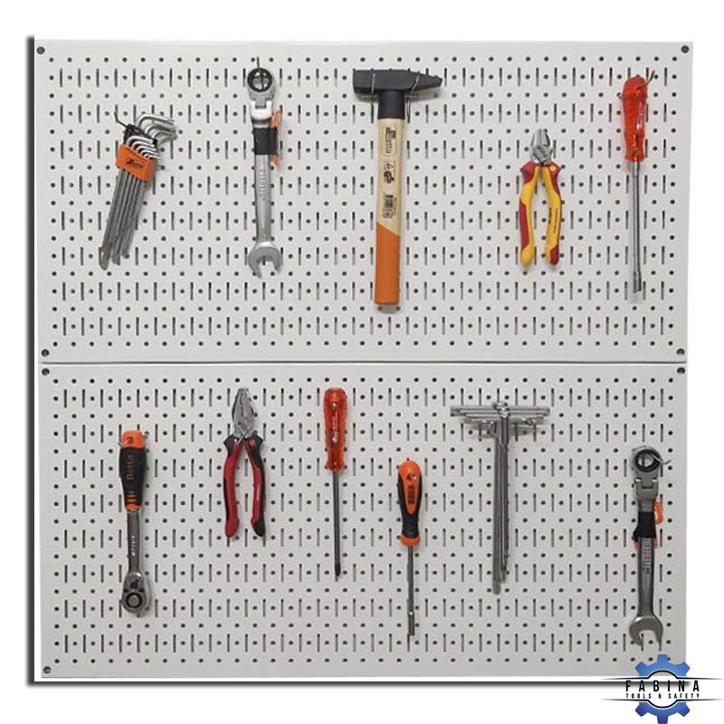 Tấm lưới đôi Pegboard màu trắng treo tường FABINA-2 tấm