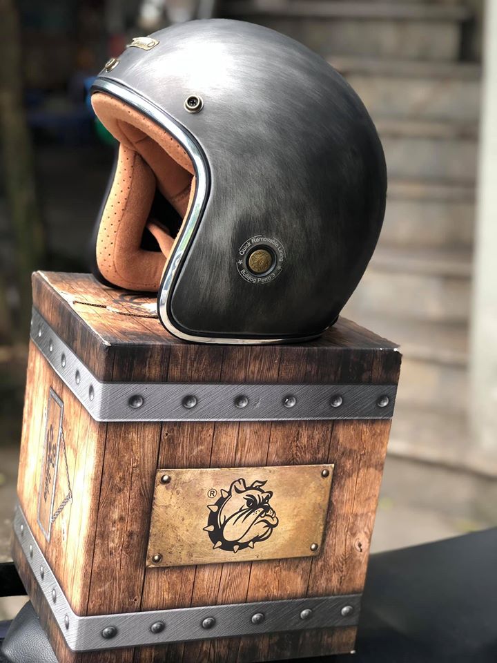 Mũ Bảo Hiểm 3/4 Bulldog Perro Ver3 - Xám Xước