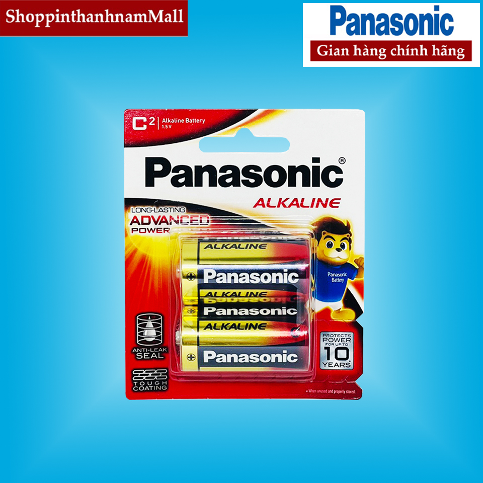 Pin trung panasonic alkaline lr14t-2b vỉ 2 viên chính hãng