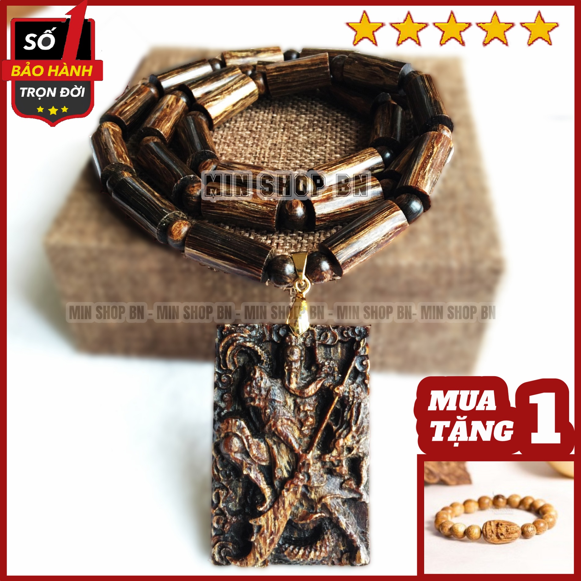 Dây chuyền nam hình Quan Công. Dây chuyền trầm hương sánh chìm tự nhiên cao cấp giành cho phái mạnh ̣ Kèm mặt tượng tùy chọn