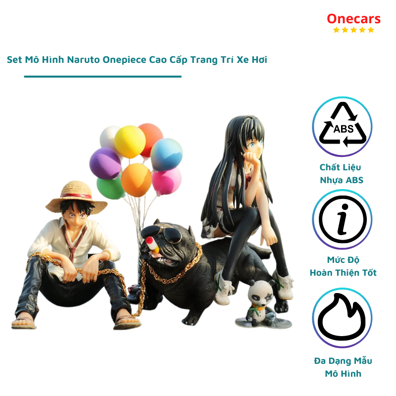 Set mô hình naruto onepiece cao cấp trang trí xe hơi, bàn làm việc