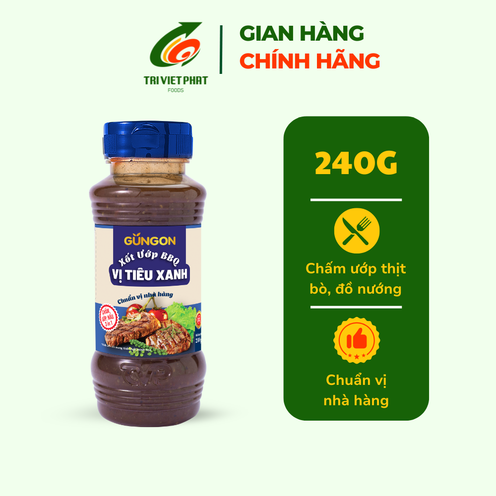 Xốt ướp thịt bò vị tiêu xanh GUNGON dùng chấm ướp thịt bò 240g