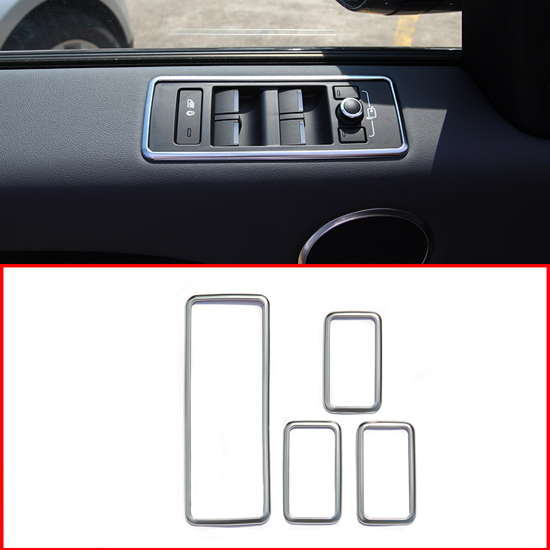 Cho Landrover phạm vi Rover thể thao RR thể thao 2014 2017 tạo kiểu xe ABS Chrome cửa sổ nâng nút khung TRIM Bộ 4pcs