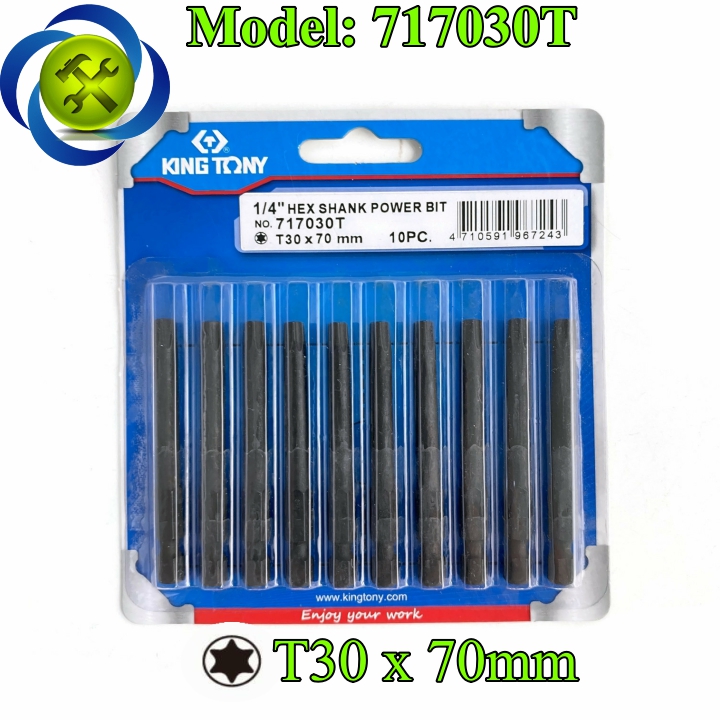 Mũi vặn vít sao t30 kingtony 717030t dài 70mm loại không lỗ