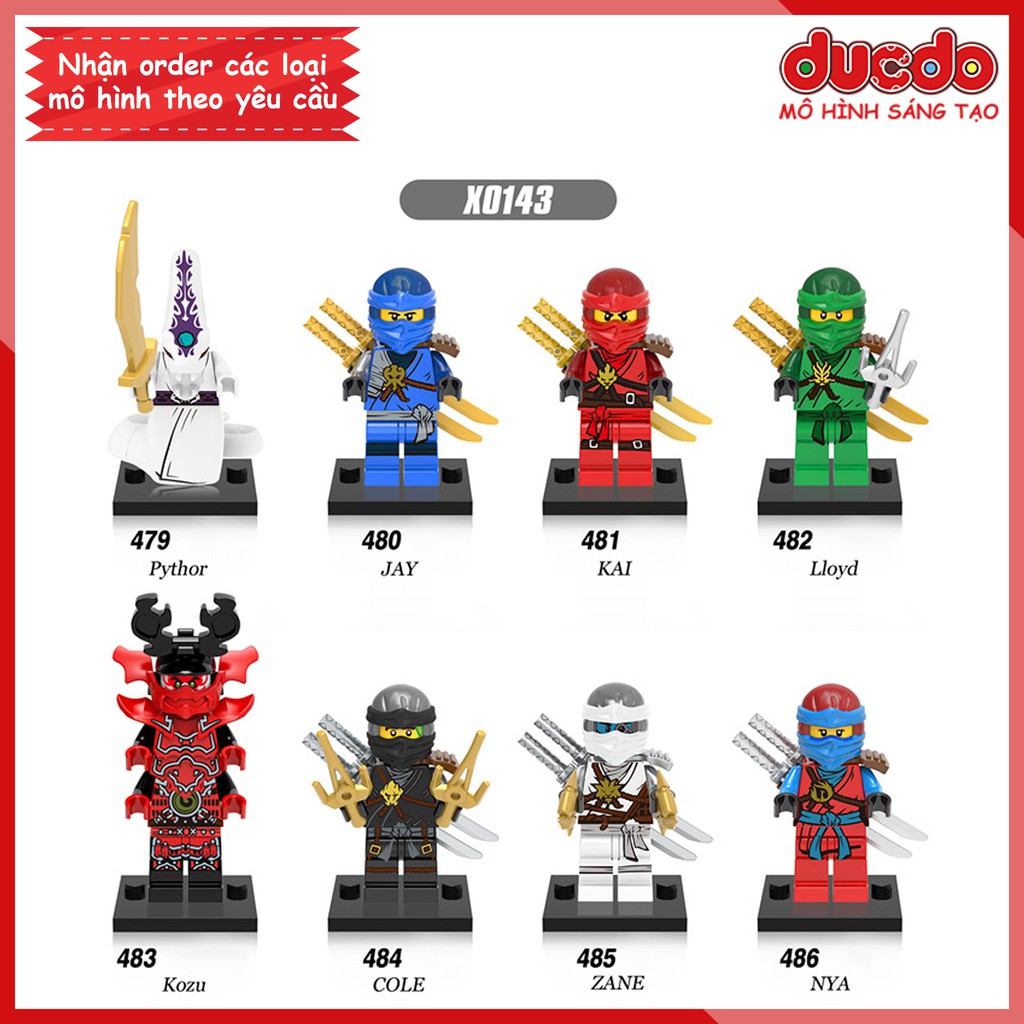 Minifigures các nhân vật Ninjago tuyệt đẹp - Đồ chơi Lắp ghép Xếp hình Mini Ninja KAI, KOZY, LLOYD Mô hình XINH 0143