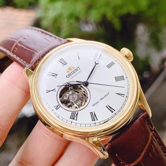 (Có video shop quay)Đồng hồ nam dây da Orient Caballero FAG00002W0 ( Gold)