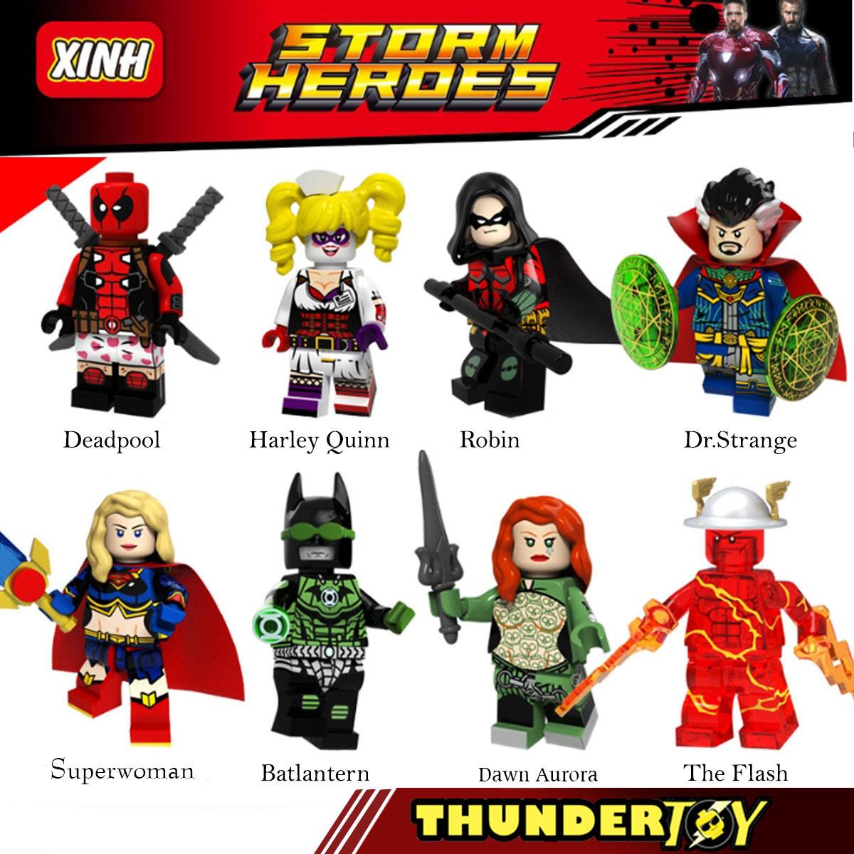 [HCM]Đồ chơi lắp ráp Mini Figure nhân vật anh hùng Deadpool robin supergirl