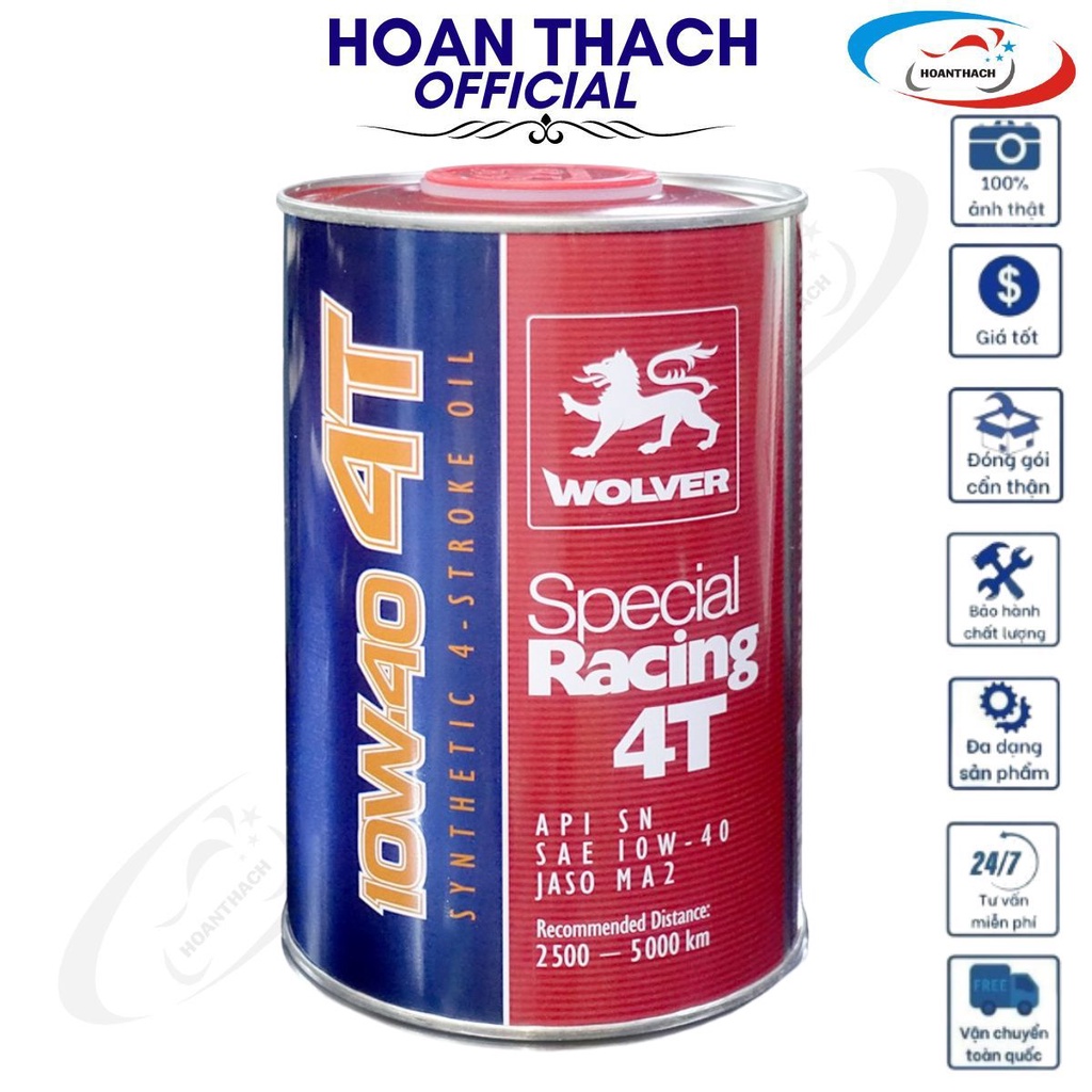 Dầu nhớt wolver racing 4t 10w40 mbk tổng hợp nhập khẩu sản xuất đức sl ma2