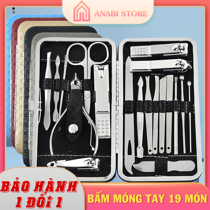 Bộ Cắt Móng Tay 19 Món Thép Không Gỉ Anabi Store -Bộ Bấm Móng Tay Cao Cấp