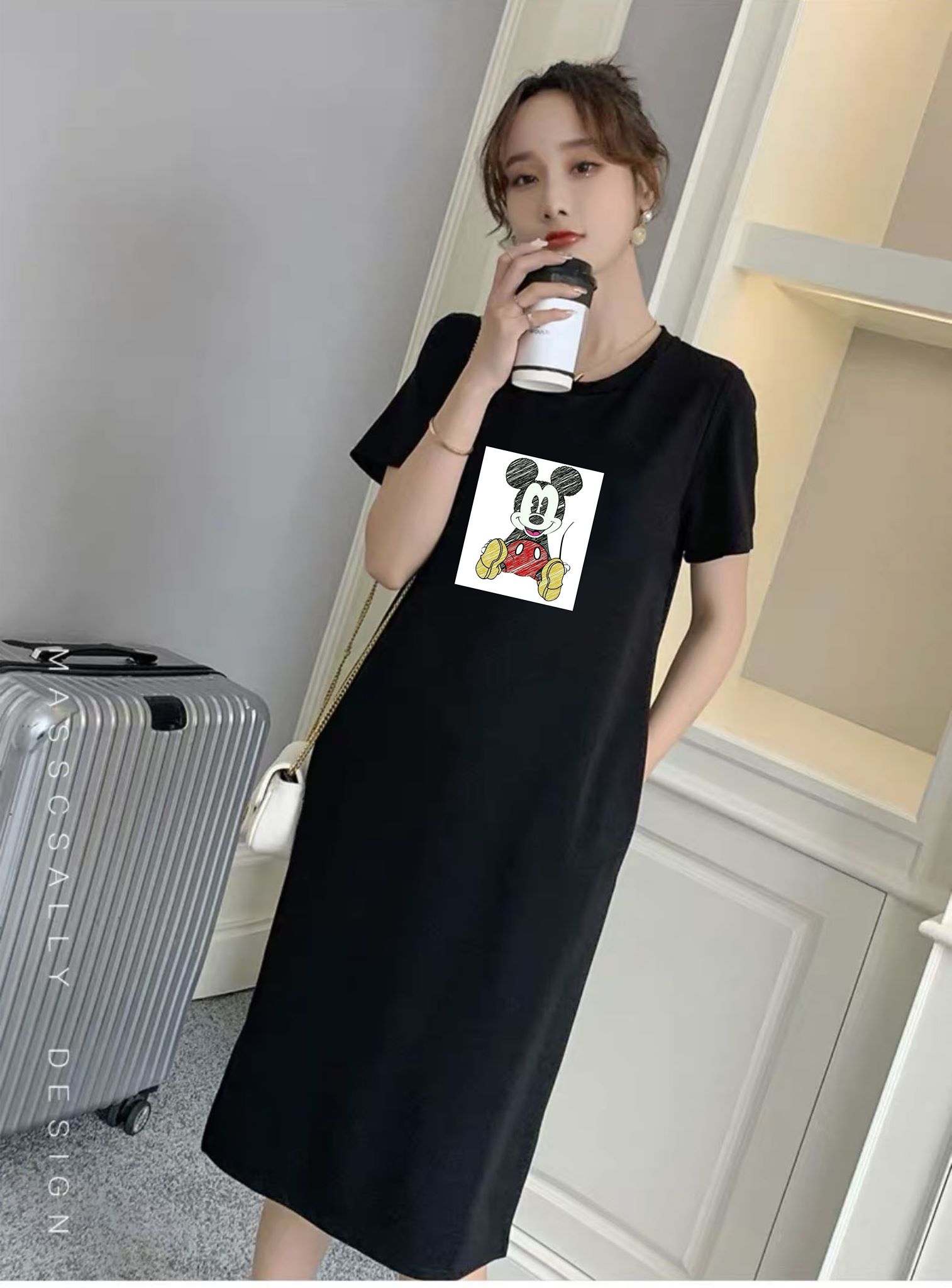 SALE!! Đầm suông in hình chuột hot trend trẻ trung năng động, có size to 2XL