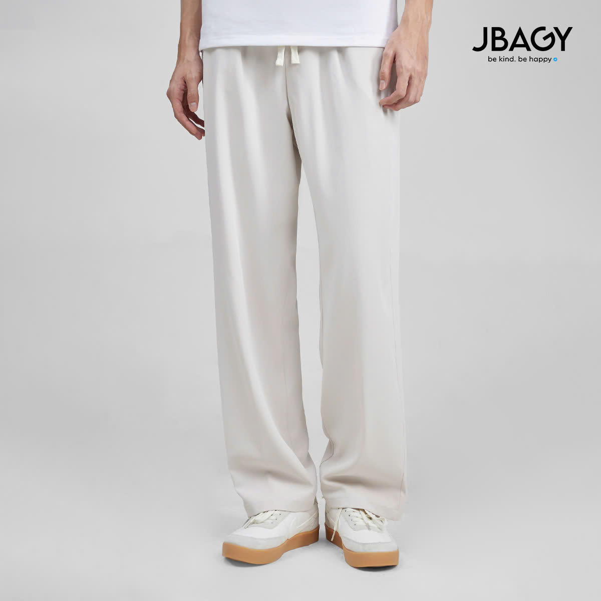Quần ống rộng nam JBAGY cạp chun ống suông vải lụa mềm dáng suông thoải mái nâng cao tỉ lệ cơ thể - JD0105
