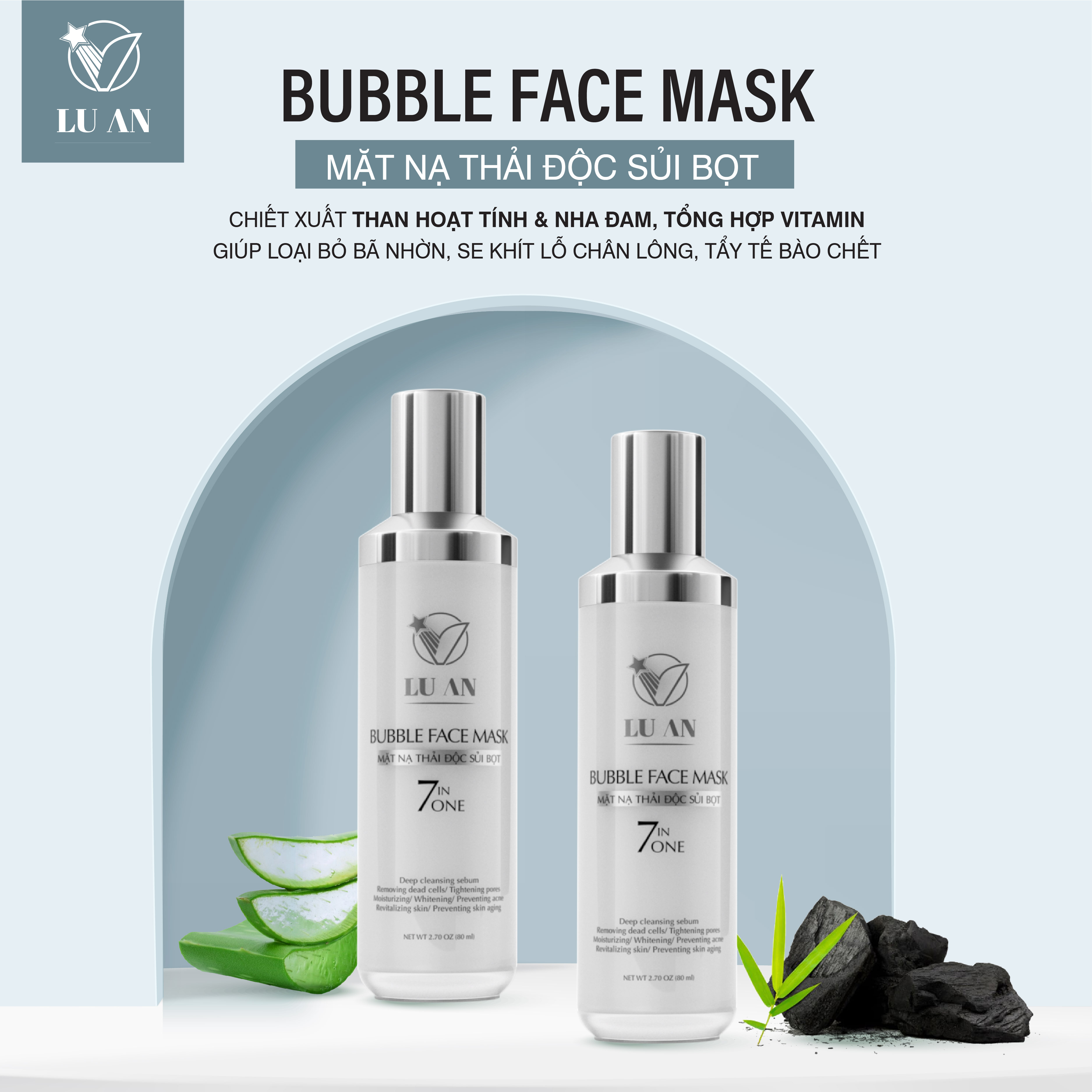 Mặt nạ thải độc sủi bọt 7in1 v lu an bubble face mask 7in1