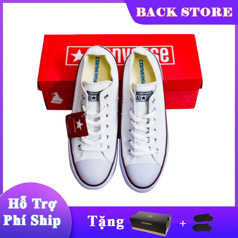 [HCM]Giày thể thao thời trang nam nữ Converse Classic cổ thấp màu trắng [ Tặng box + vớ ]