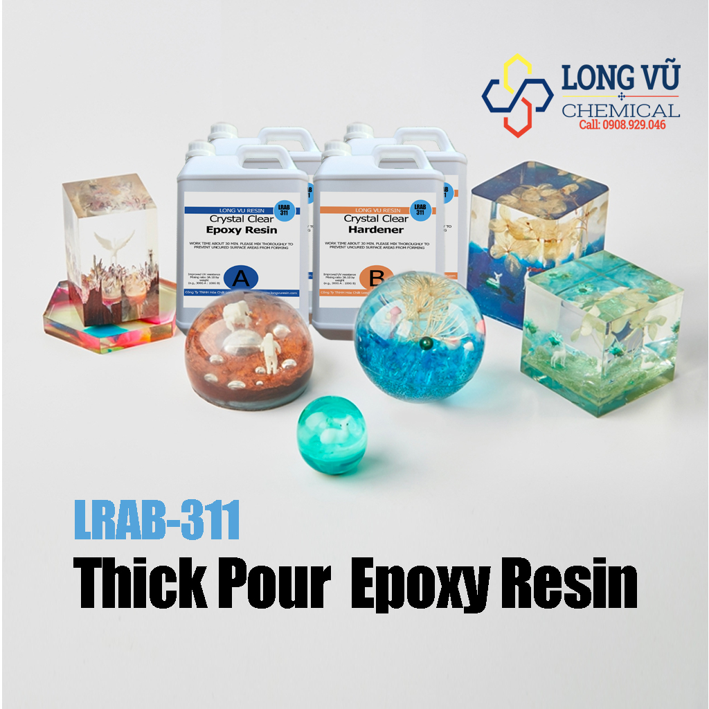 Bộ 20kg Keo Epoxy Resin Trong Suốt Đổ Khối Lớn Trong Suốt Cao Cấp Nhập Khẩu LRAB311