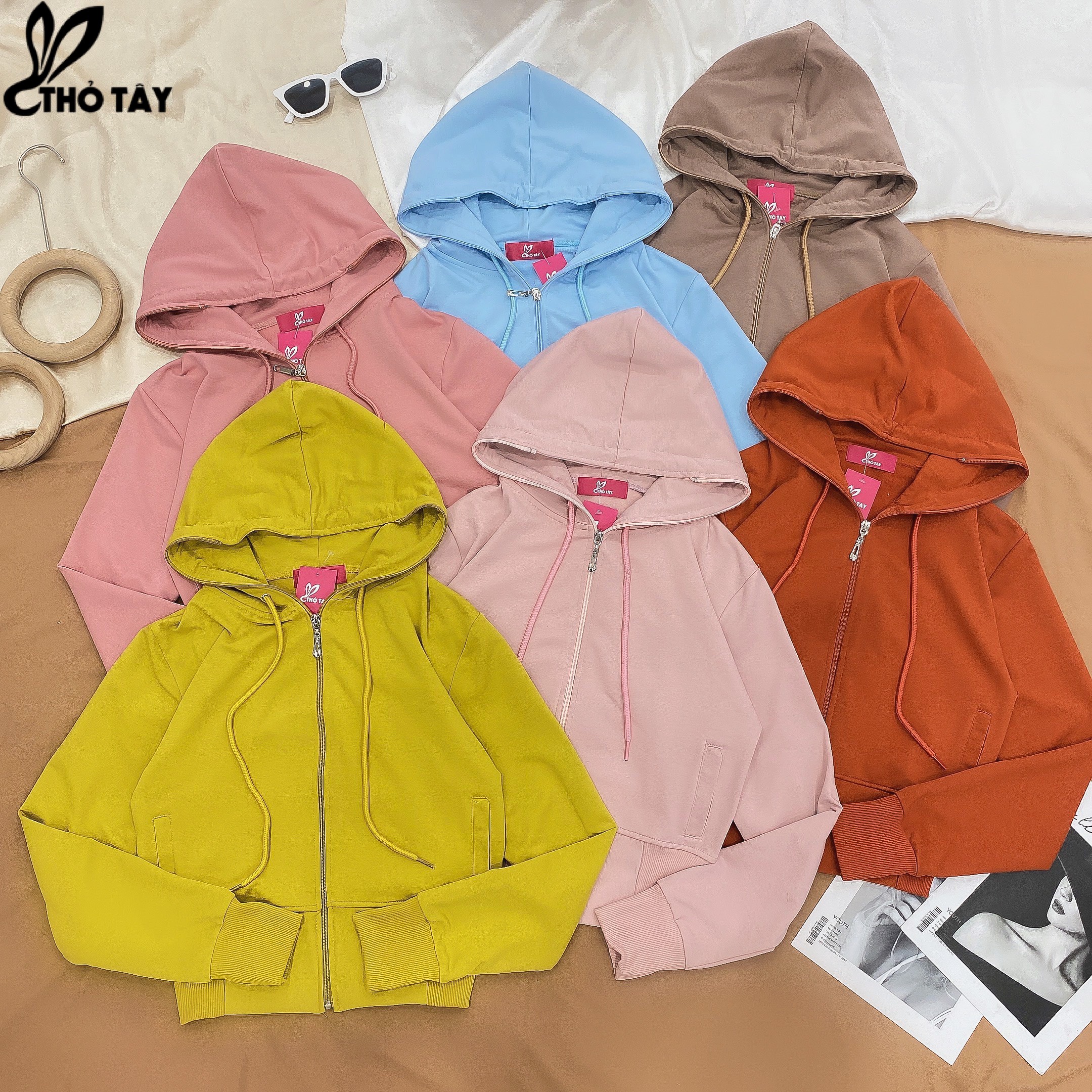 Áo khoác nữ trơn form croptop - thỏ tây a265b922