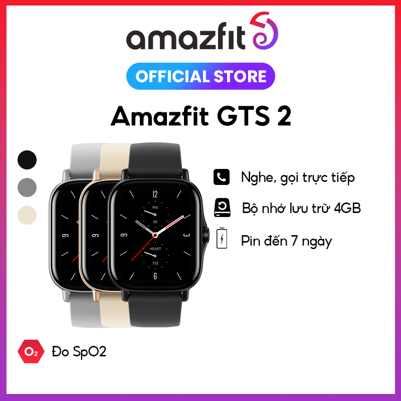 Đồng Hồ Thông Minh Huami Amazfit GTS 2 | Giao Diện Tiếng Việt Đầy Đủ | Nghe Gọi Trực Tiếp | Tích Hợp Bộ Nhớ Trong 3GB Nghe Nhạc Kết Nối Tai Nghe Bluetooth|Đo Nồng Độ SPO2 - BH 12 Tháng