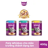 Thức Ăn Cho Mèo Trưởng Thành Dạng Pate WHISKAS 400G (1 Lon)