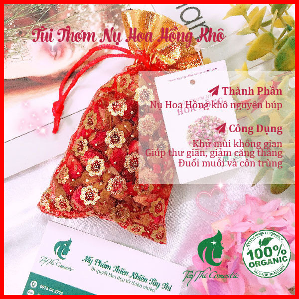 Túi Thơm Nụ Hoa Hồng Khô Tây Thi 30 Gram