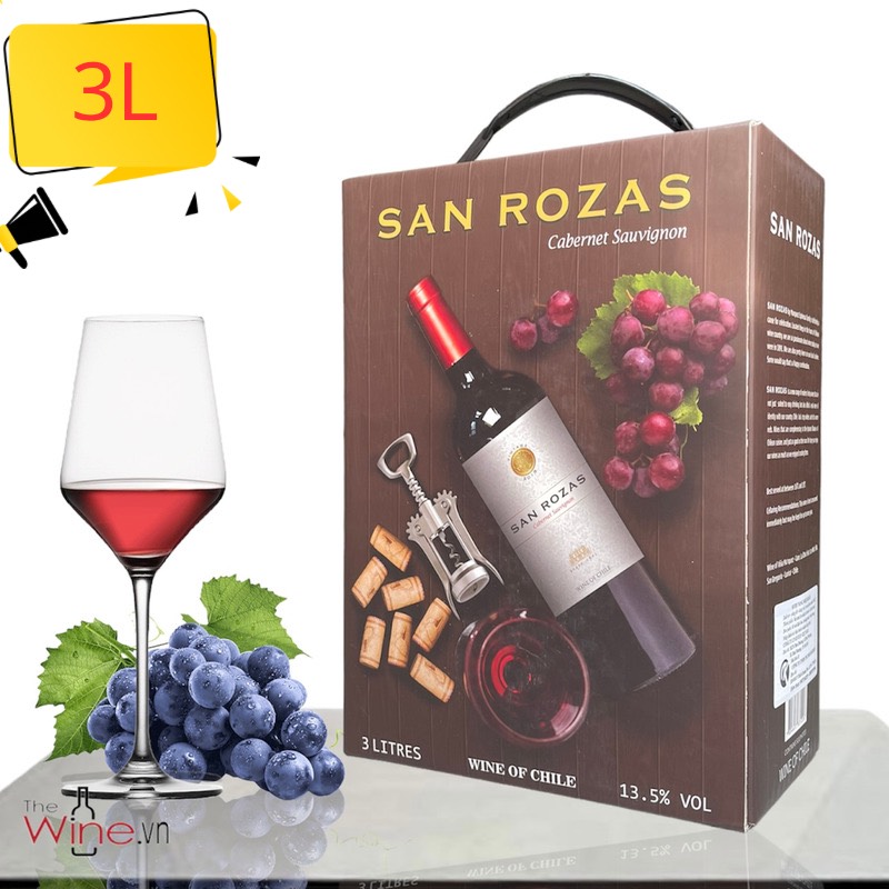Vang bịch nhập khẩu chile san rozas 3l