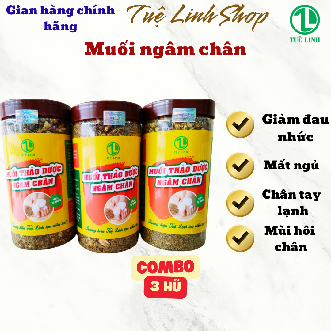 3kg muối thảo dược ngâm chân (combo 3 hũ lớn hàng chuẩn Tuệ Linh)