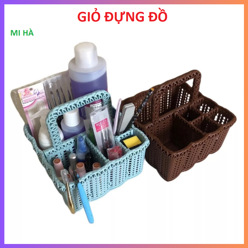 Giỏ Nhựa Vuông, Giỏ Đựng Phụ Kiện Nối Mi, Nail_Rổ Để Dụng Cụ Đa Năng Tiên Lợi_Phụ Liệu Mi Hà