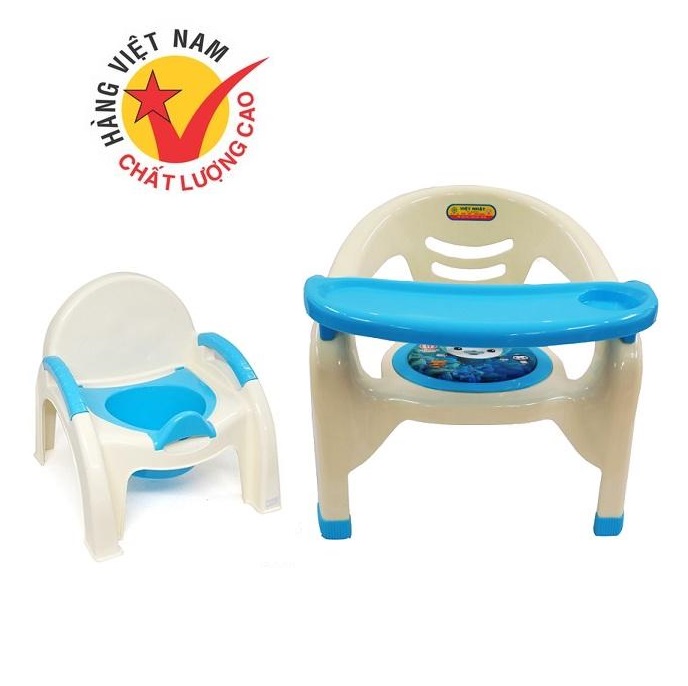 [Mua 2 Ship 1] ComBo 2 Ghế Cho Bé (1 Ghế Ăn Dặm, 1 Ghế Bô) Nhựa Cao Cấp, An Toàn Thương Hiệu Việt Nhật