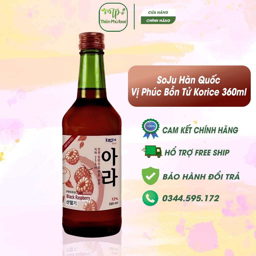 SoJu Hàn Quốc Vị Phúc Bồn Tử Korice 360ml