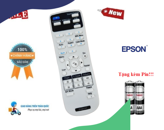 Remote Điều khiển máy chiếu Epson- Hàng chính hãng mới 100% Tặng kèm Pin