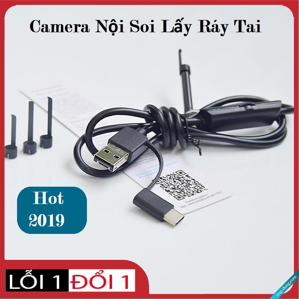 [HCM]Bộ Lấy Ráy Tai Có Đèn Camera Nội Soi Tai Mũi Họng Siêu Nét Bảo Hành 1 Đổi 1