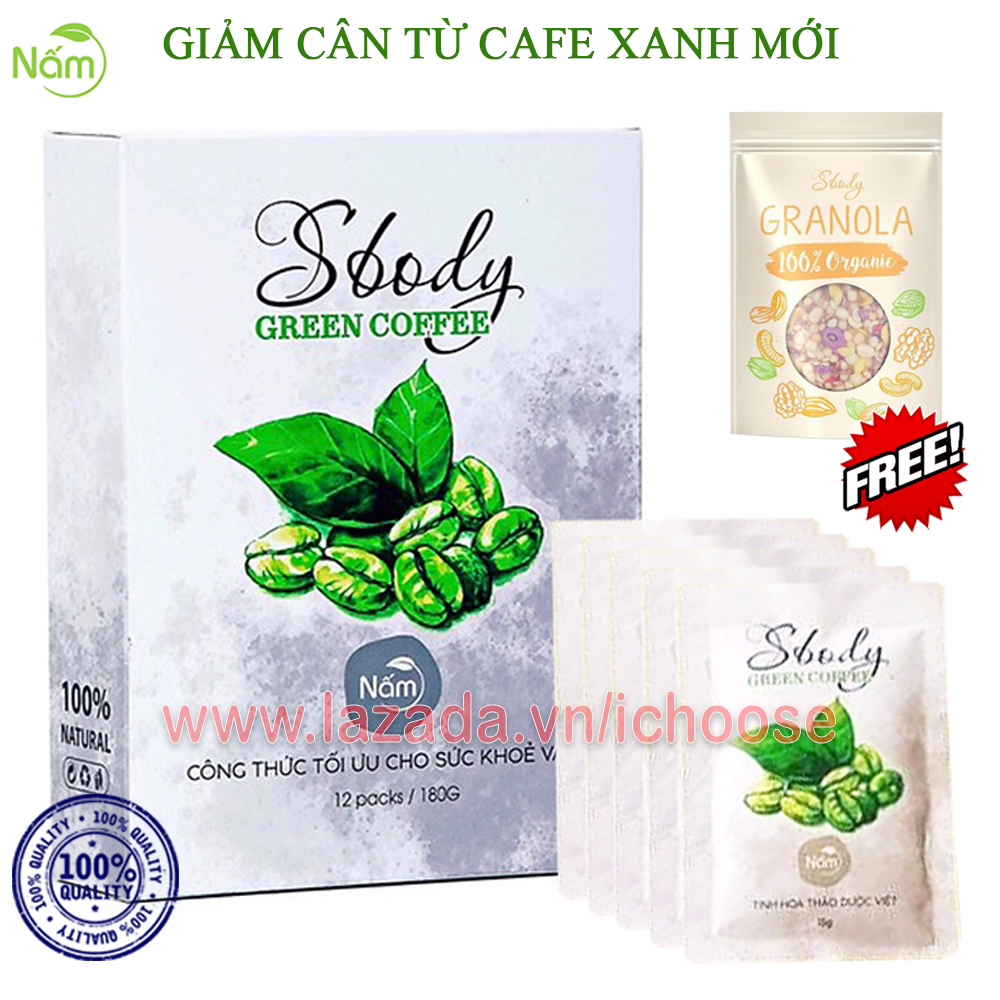 Nấm Giảm Cân Sbody Green Coffee Cà Phê Xanh Dạng Bột Pha Tiện Lợi Giúp Kiểm Soát Cân Nặng, Phân Giải Mỡ