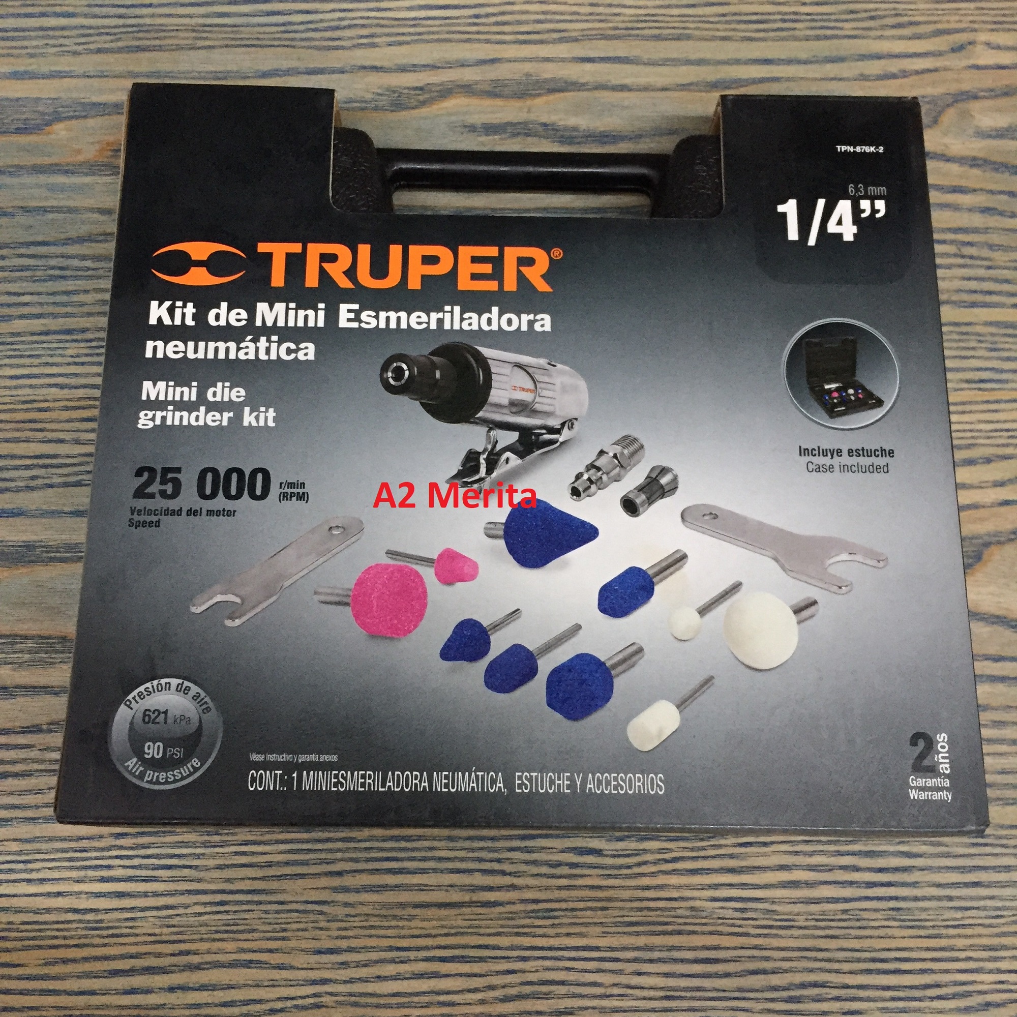 Bộ máy mài 1/4" và phụ kiện dùng khí nén truper 16887