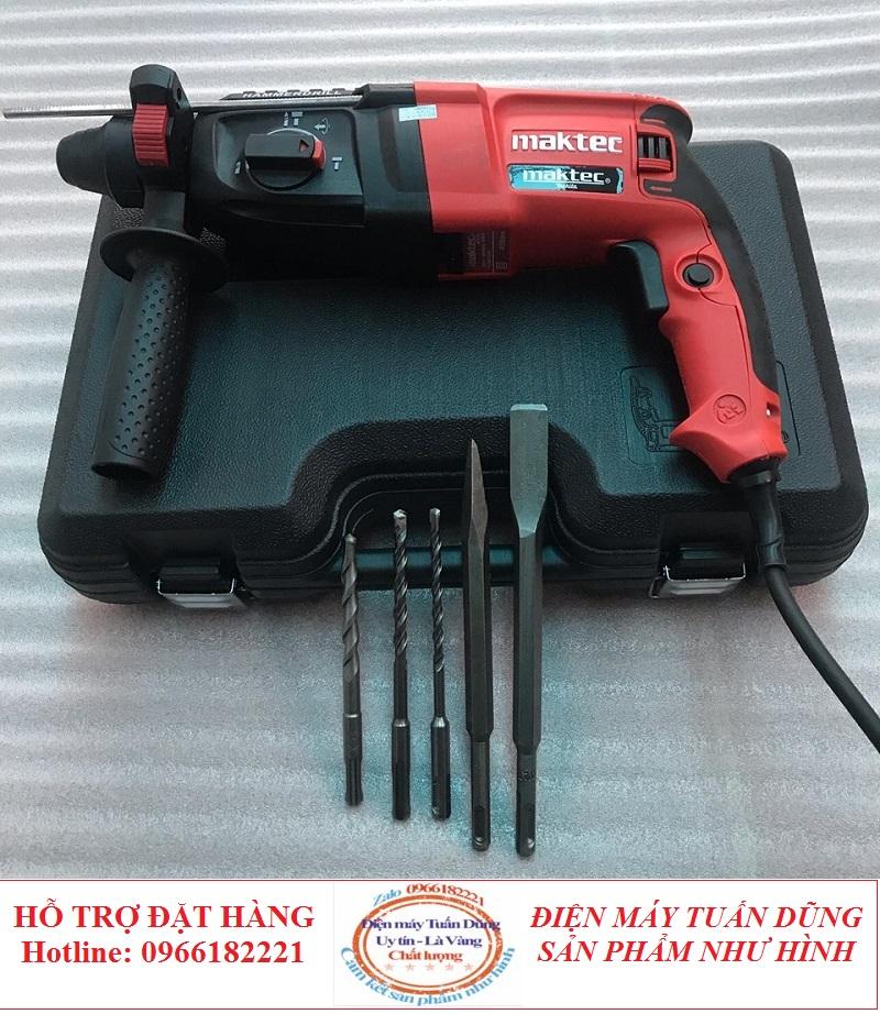 Máy khoan bê tông - Maktec2-26 Tặng 5 mũi khoan và đục - 100% dây đồng - TEM NỔI  Cao cấp - chất lượng cao, tiện lợi an toàn khi sử dụng