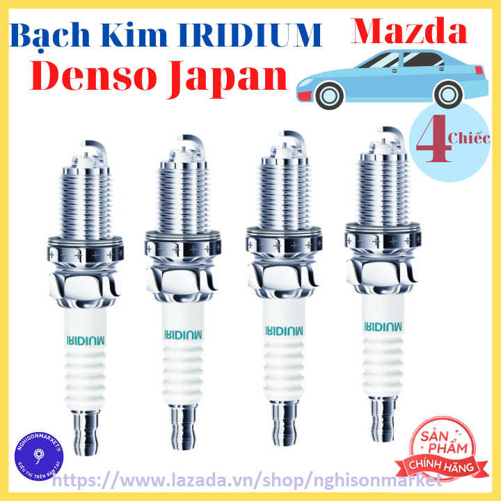 Bugi xe Mazda bộ 4 chiếc Bạch kim Iridium Denso Japan