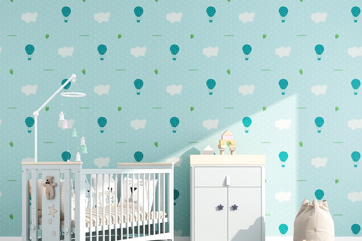 10m Giấy dán tường Dâu tây xanh có sẵn keo khổ 45cm