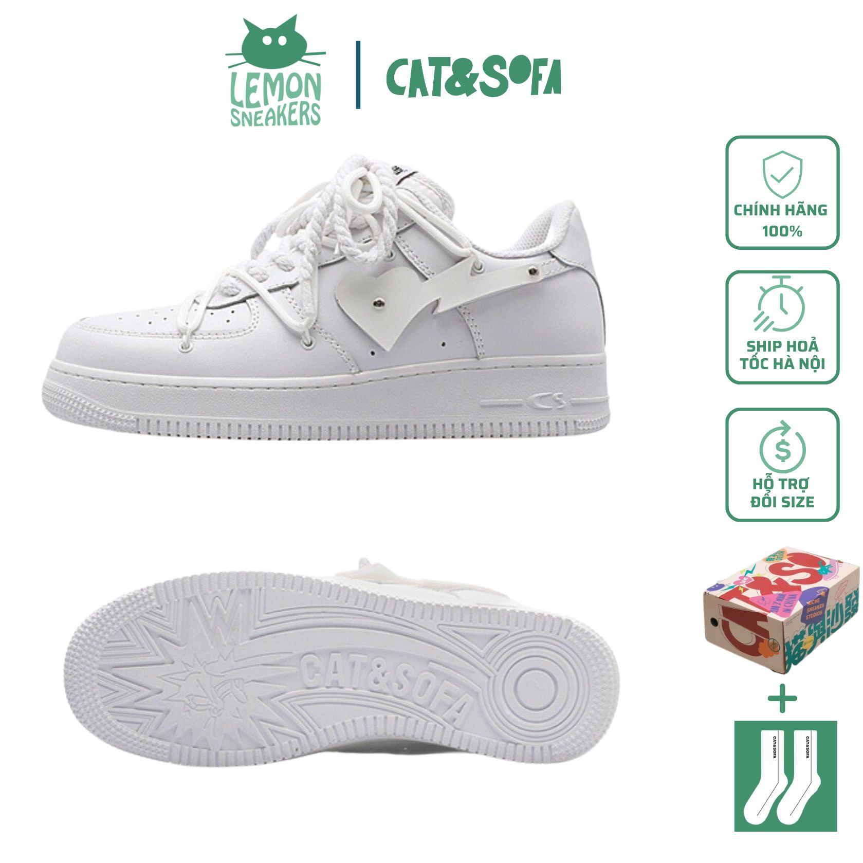 Giày sneaker cat&sofa hàng sẵn- full box phụ kiện- moon light - ac263 giày thể thao nam nữ unisex