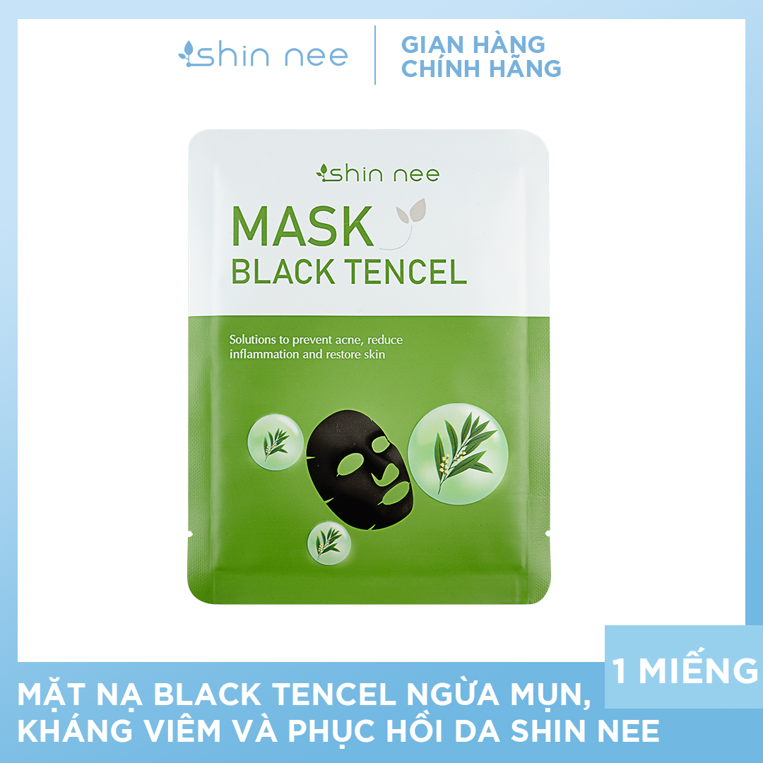 Mặt nạ Black Tencel ngừa mụn, kháng viêm và phục hồi da Shin Nee 1 (miếng)