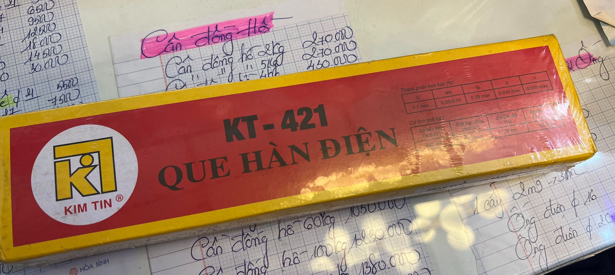 Que hàn kim tín 2.5ly, 3.5ly que hàn sắt, chuẩn chất lượng